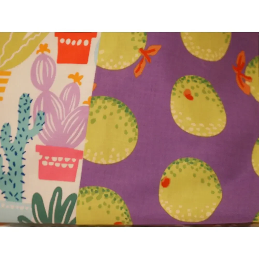 Cactus Pillowcases Set, Handmade Cotton, Standard Size